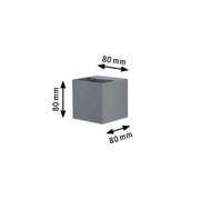 Gray square aluminum cube with 80 mm edges for LED lighting applications