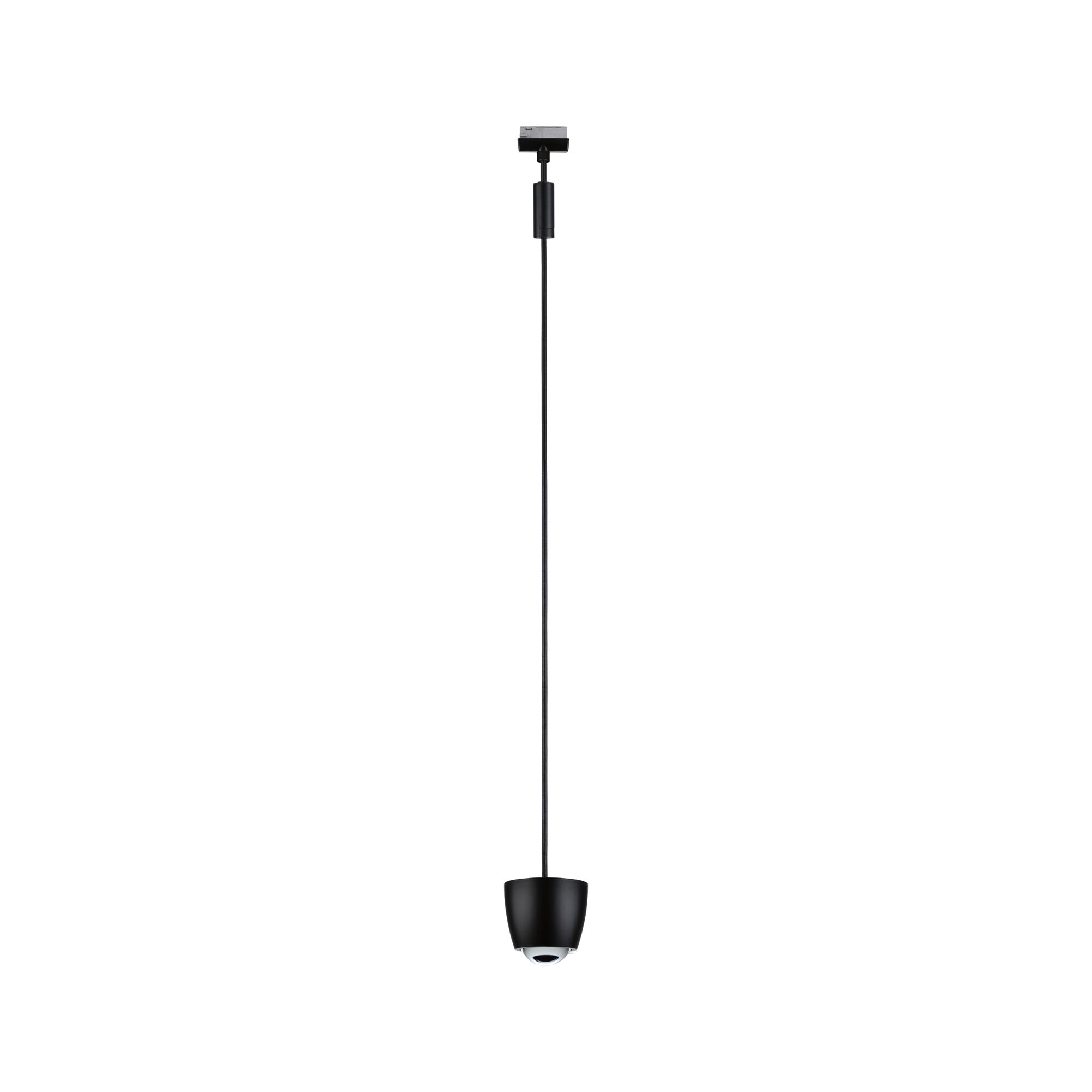 Schwarze Pendelleuchte aus Metall mit modernem Design und LED-Beleuchtung für Wohnräume