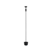Schwarze Pendelleuchte aus Metall mit modernem Design und LED-Beleuchtung für Wohnräume