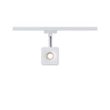 Modern white metal LED spotlight with square design for track lighting systems