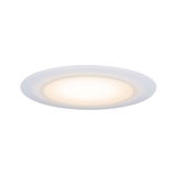 Rundes LED-Deckenlicht mit weißem Kunststoffrahmen und warmweißem Licht für Wohnräume