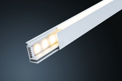 White aluminum LED profile with frosted diffuser for sleek LED lighting applications