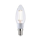 Ampoule LED bougie avec verre transparent et culot E14, lumière économique blanche et argentée