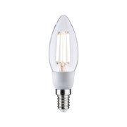 Ampoule LED bougie avec verre transparent et culot E14, lumière économique blanche et argentée