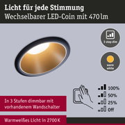 LED-Einbaustrahler mit warmweißem Licht 2700K und 3-stufiger Dimmung über Wandschalter