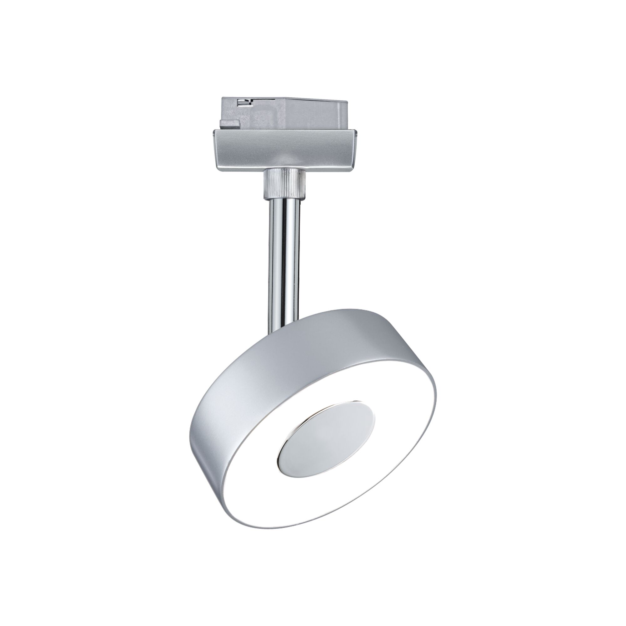 Ronde zilveren LED-spot met verstelbare stang voor moderne binnenverlichting