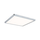 Quadratische LED-Deckenleuchte mit silbernem Aluminiumrahmen und weißem Diffusor für modernes Raumlicht