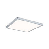 Quadratische LED-Deckenleuchte mit silbernem Aluminiumrahmen und weißem Diffusor für modernes Raumlicht