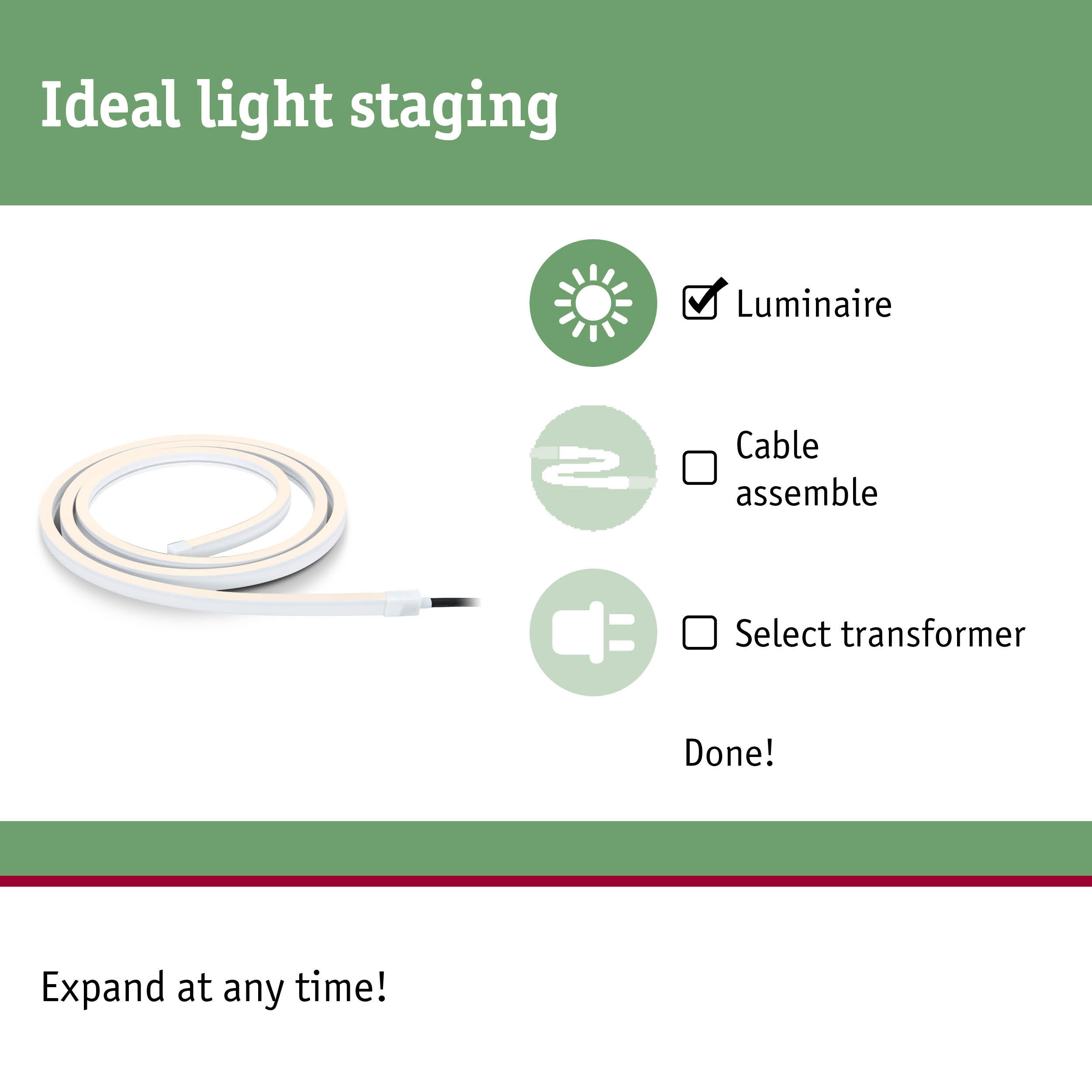 Flexible white LED light strip with easy connection for versatile lighting applications