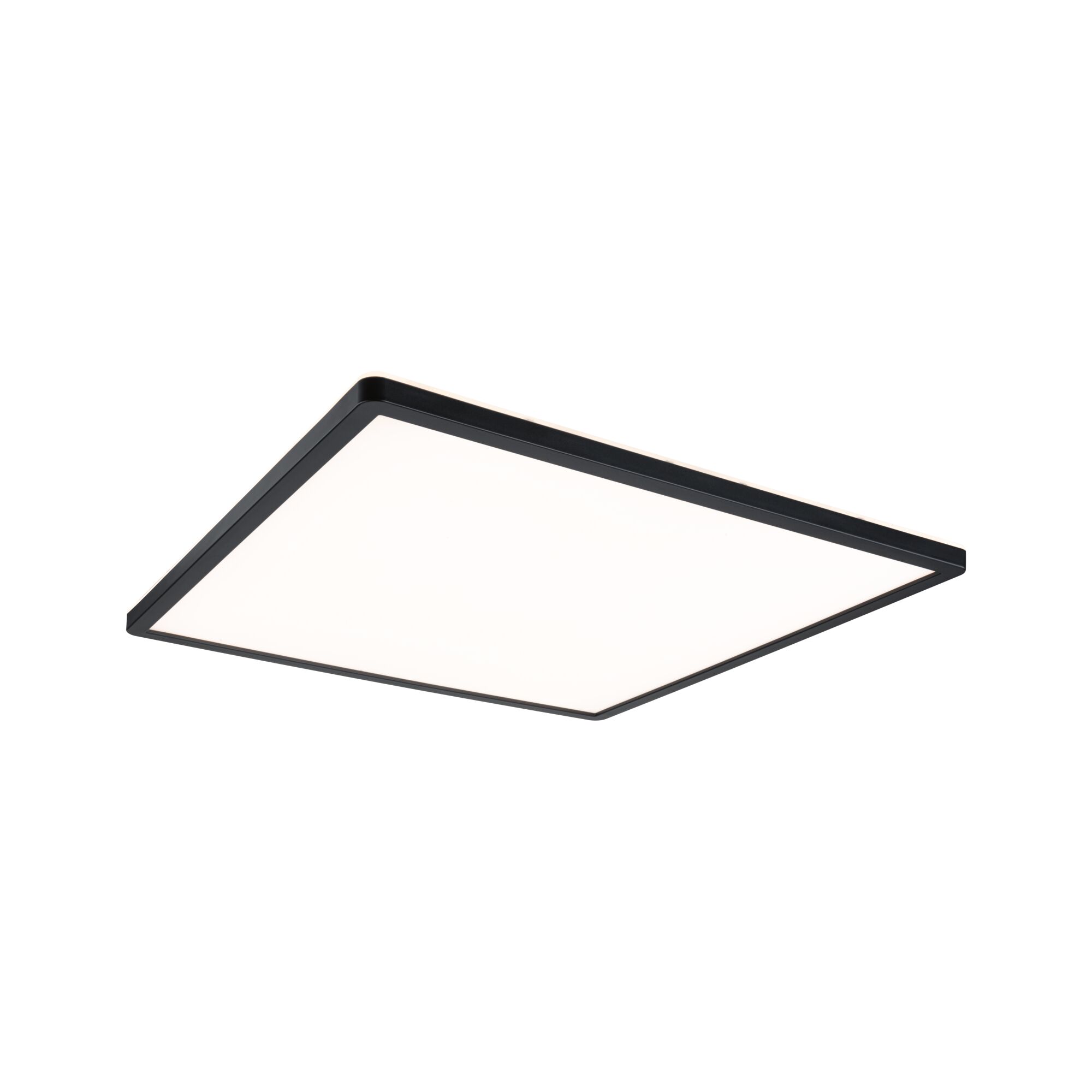 Schwarze quadratische LED-Deckenleuchte mit weißem Diffusor für modernes Raumlicht