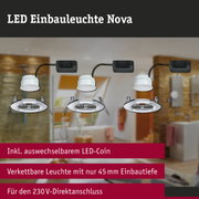 LED Einbauleuchte Nova in Weiß mit schwarzem Anschluss für 230V Direktanschluss, LED-Spot