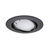 Schwarzer Einbaustrahler aus Metall mit weißem Diffusor, ideal für moderne LED-Deckenbeleuchtung