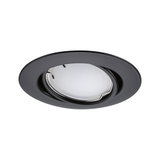 Schwarzer Einbaustrahler aus Metall mit weißem Diffusor, ideal für moderne LED-Deckenbeleuchtung