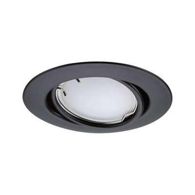 Schwarzer Einbaustrahler aus Metall mit weißem Diffusor, ideal für moderne LED-Deckenbeleuchtung