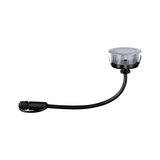 Spot encastré rond en acier inoxydable avec câble noir et connecteur pour éclairage LED