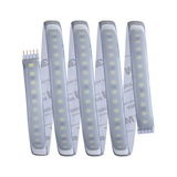 Flexible LED light strip with white LEDs and adhesive backing for versatile lighting solutions