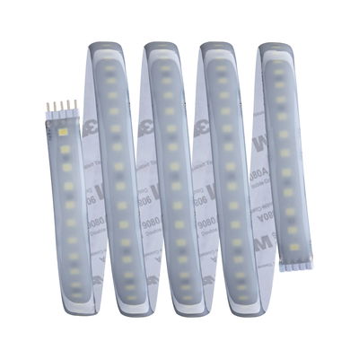 Flexible LED strip with white LEDs and adhesive backing for versatile lighting solutions