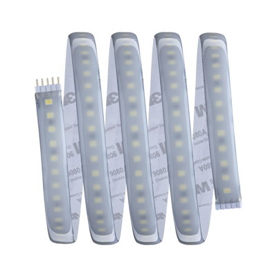 Flexible LED strip with white LEDs and adhesive backing for versatile lighting solutions