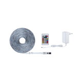 Bande LED blanche avec télécommande et adaptateur secteur pour éclairage d'intérieur polyvalent