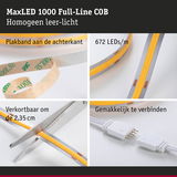 MaxLED 1000 Full-Line COB LED-strip met 672 LEDs/m, zelfklevend, knipbaar en eenvoudig te verbinden