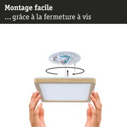 Guide de montage pour luminaire de plafond avec cadre en bois et fixation à vis pour installation facile
