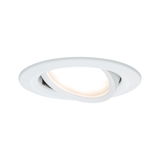 Weißer LED-Einbaustrahler aus Kunststoff mit schwenkbarem Leuchtkopf für flexible Raumbeleuchtung