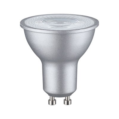 Lampe LED réflecteur argentée avec base GU10 en aluminium pour éclairage économique