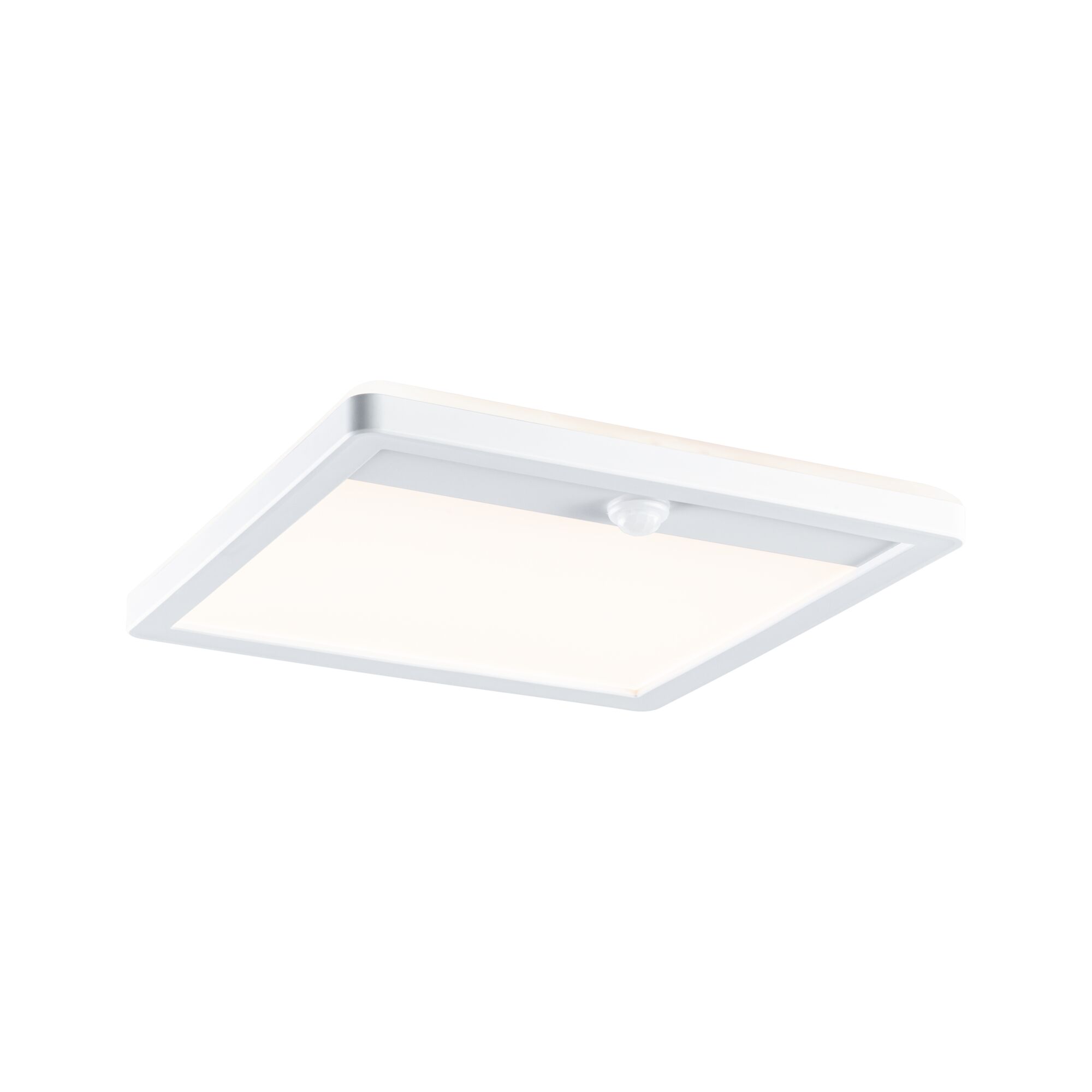 Plafonnier LED carré blanc avec détecteur de mouvement et cadre en plastique pour intérieur
