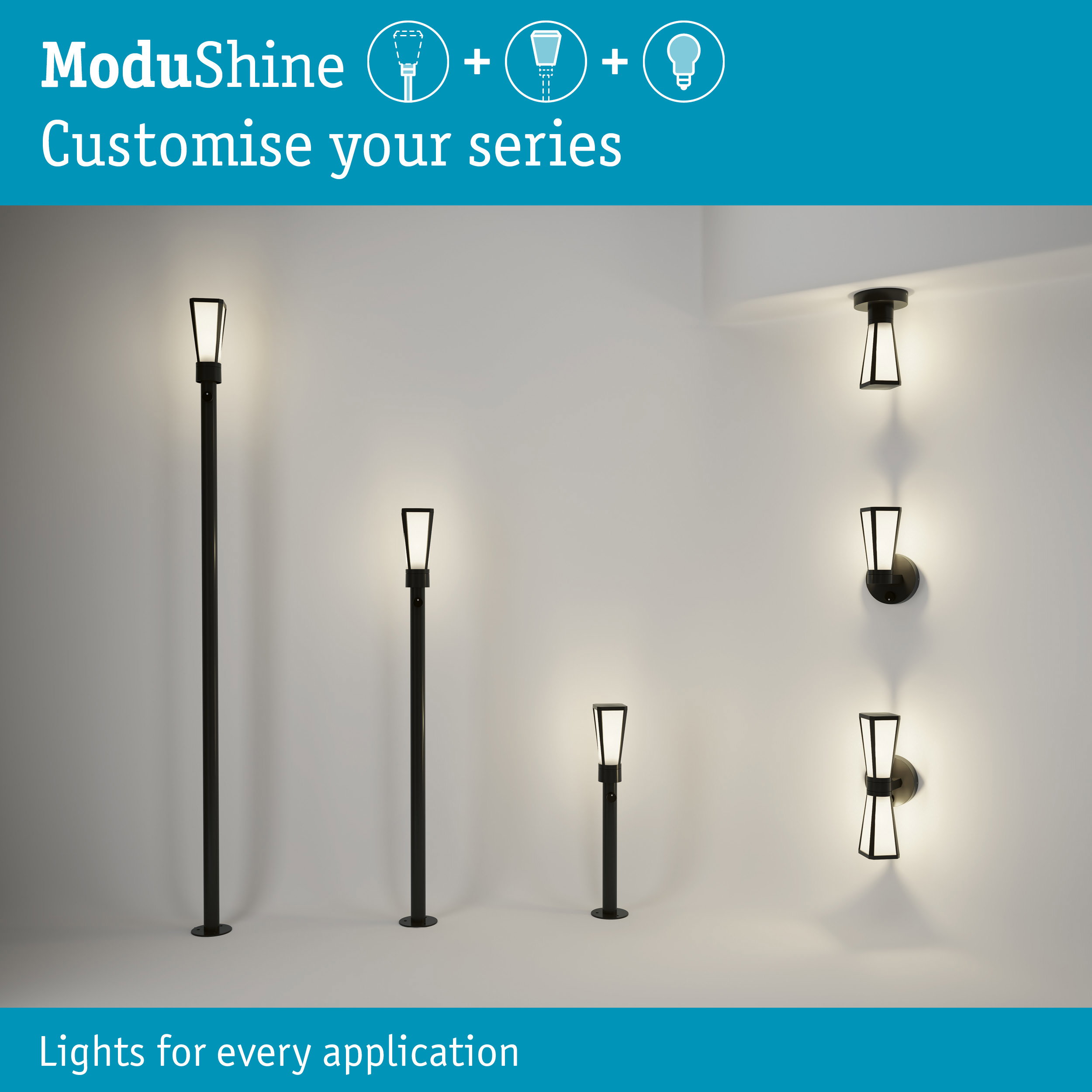 Set ModuShine Wall mount Mavira without a sensor Anthracite