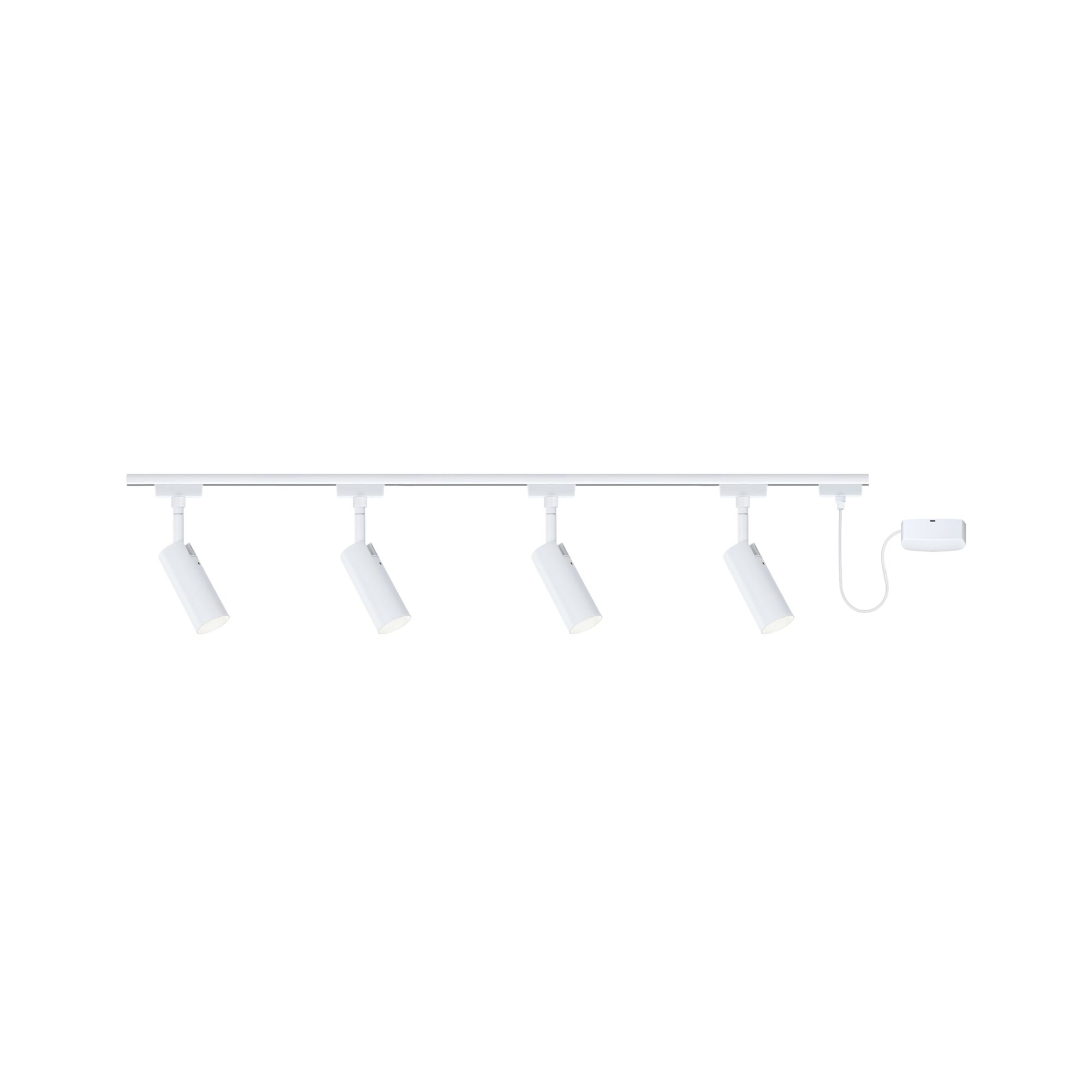 URail Schienenspot Tubo Starterset 4x150lm 4x4W 3000K dimmbar 230V Signalweiß