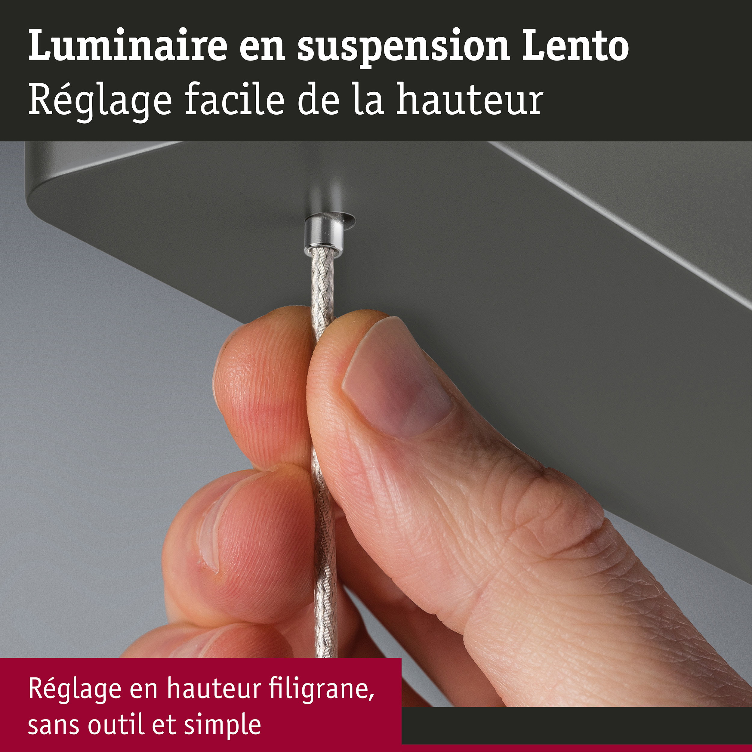 Luminaire en suspension LED Lento 2700K 2200lm 36W Titanium