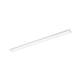 Slim white LED ceiling light made of aluminum with warm white light for modern interiors