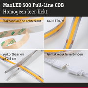 MaxLED 500 COB LED-strip met 640 LEDs/m, zelfklevend, knipbaar en eenvoudig te verbinden