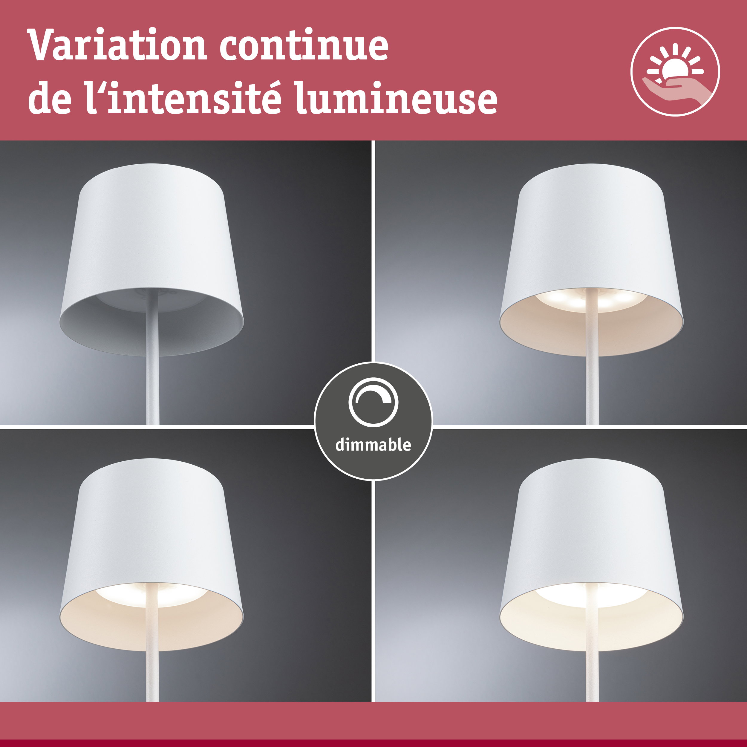 Lampadaire blanc dimmable avec intensité lumineuse réglable pour intérieur moderne