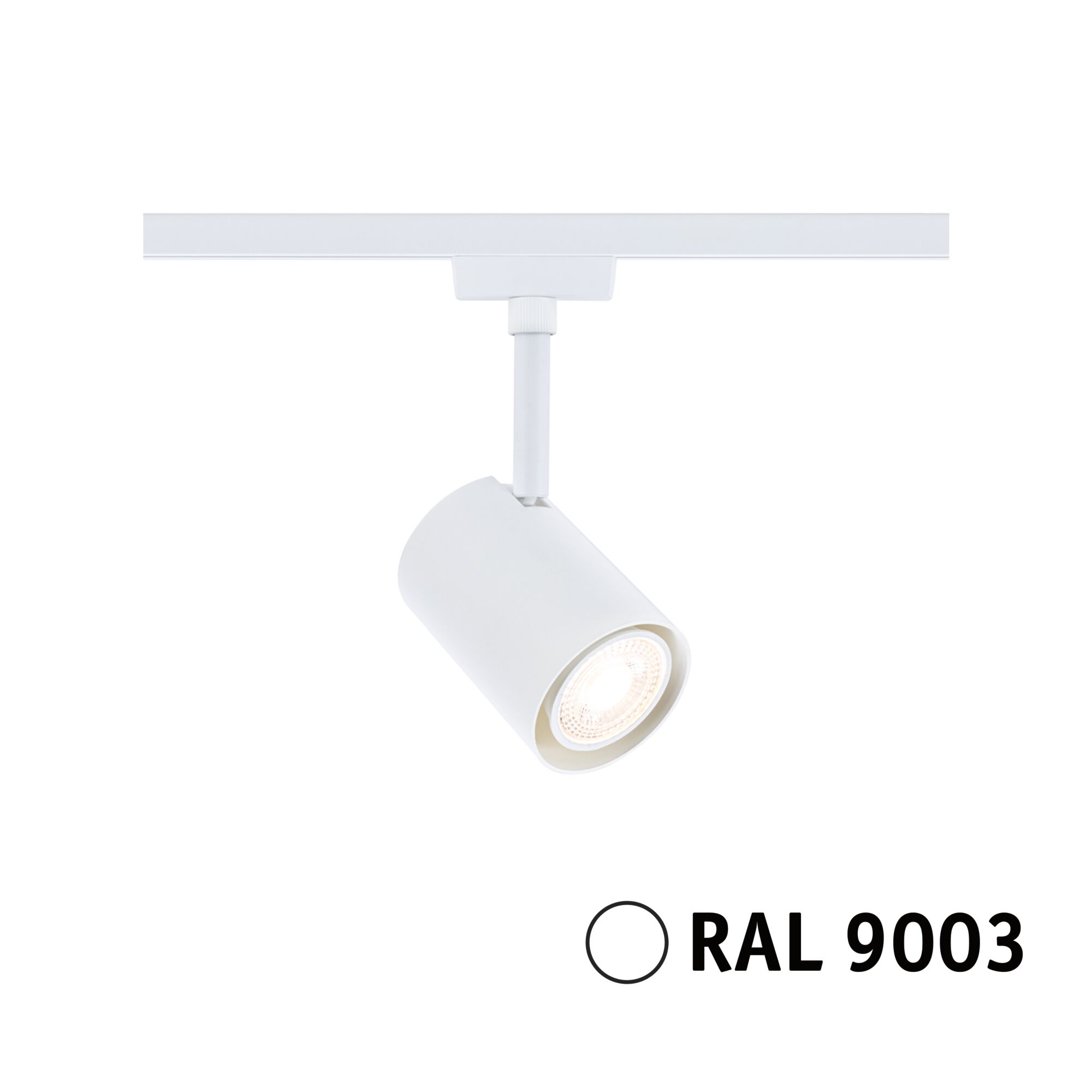 URail Rail spot Luxe GU10 max. 10W dimmable 230V Signal white Modern white metal LED spotlight with RAL 9003 for flexible indoor lighting solutions