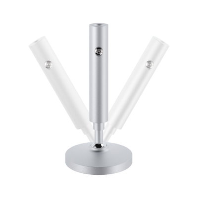 Support en aluminium argenté avec articulation réglable pour solutions d'éclairage intérieur flexibles