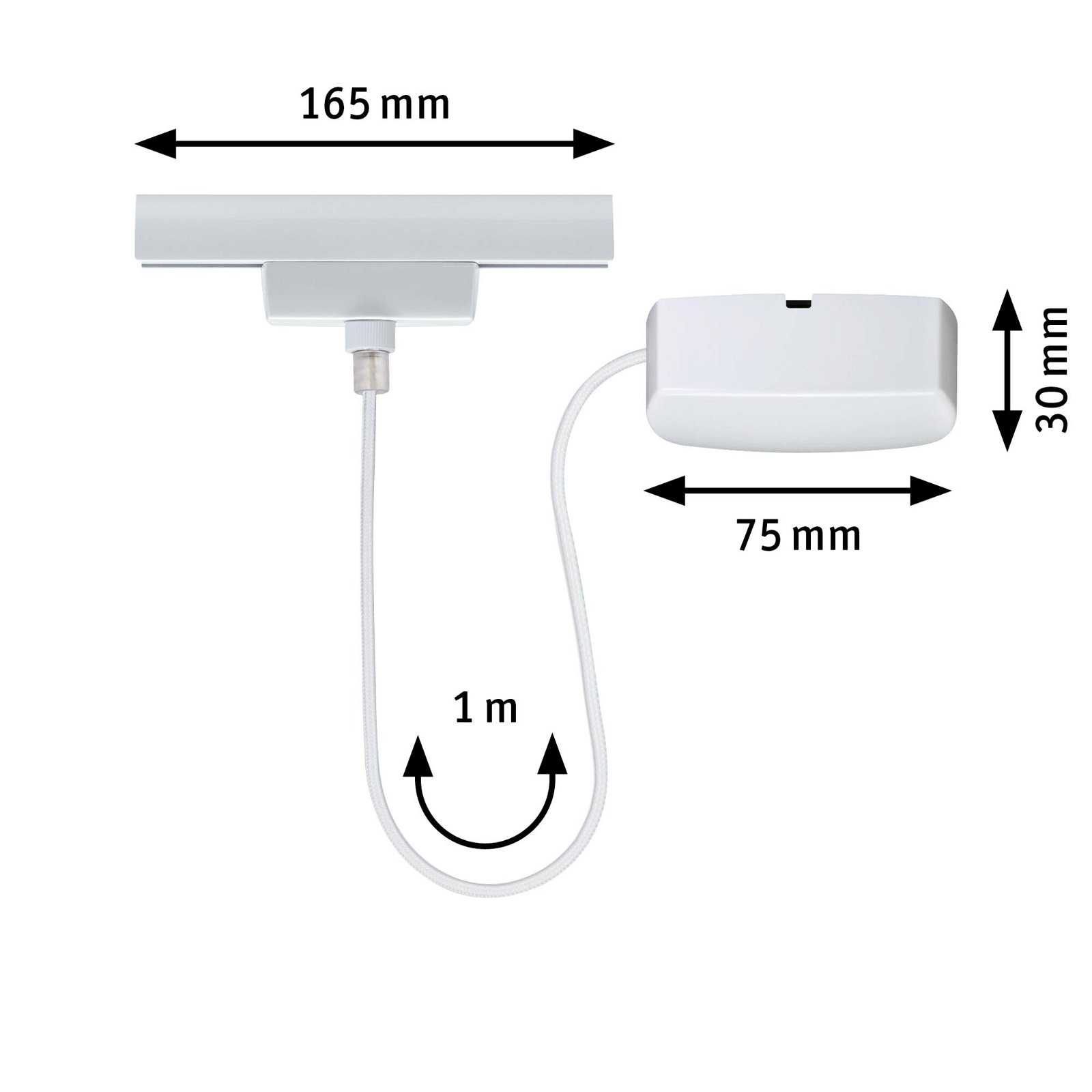 URail Einspeisung Kabel 1m max. 1.000W Weiß