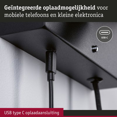 USB type C oplaadaansluiting op zwart apparaat voor mobiele telefoons en kleine elektronica