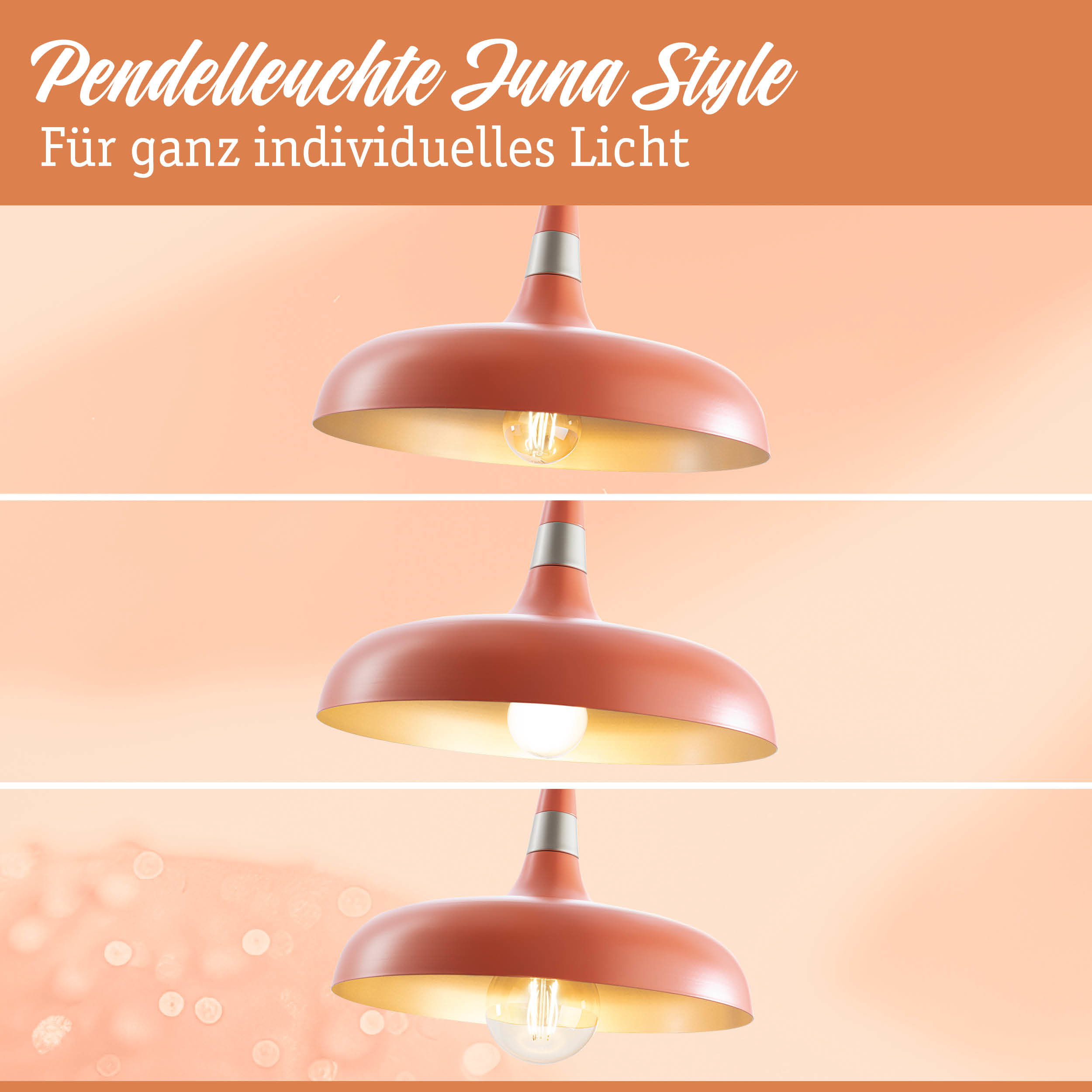 Pendelleuchte Juna Style in mattem Orange mit warmweißem Licht für individuelle Raumbeleuchtung