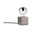 Lampe à poser Kura E27 max. 20W Acier brossé Lampe de table moderne avec base carrée en acier inoxydable et ampoule transparente à capuchon argenté