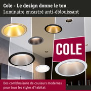 Luminaire encastré Cole en couleurs modernes avec design anti-éblouissement pour tous styles