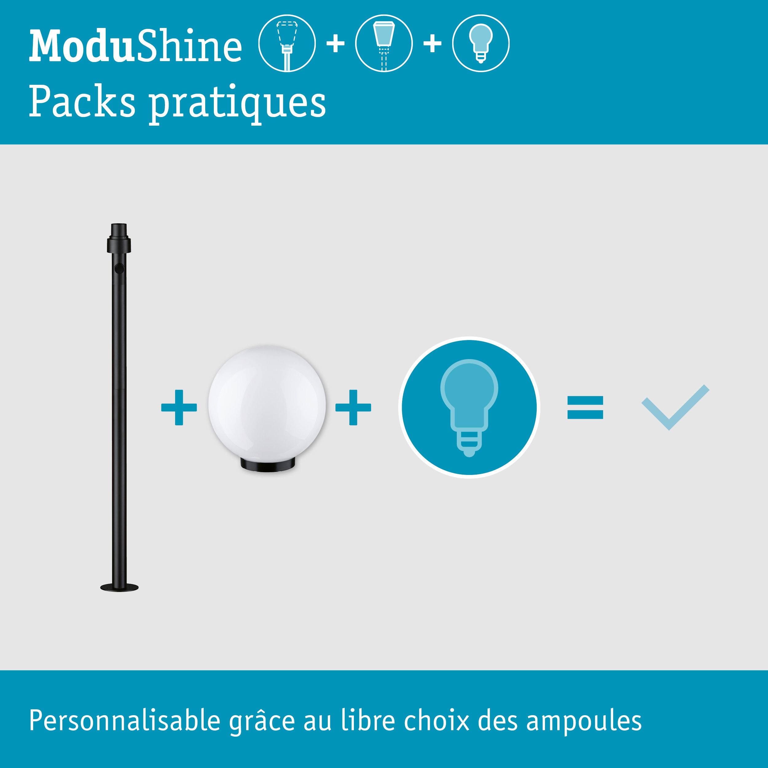 Kit ModuShine Borne Taleno moyen sans capteur Anthracite