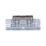 Clear plastic holder with metal clip for LED lighting systems, accessory for light installation