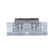 Clear plastic holder with metal clip for LED lighting systems, accessory for light installation
