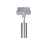 Silver metal LED spotlight with adjustable head for flexible indoor lighting solutions