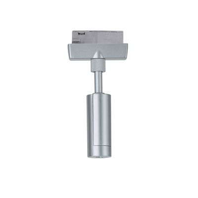 Silver metal LED spotlight with adjustable head for flexible indoor lighting solutions