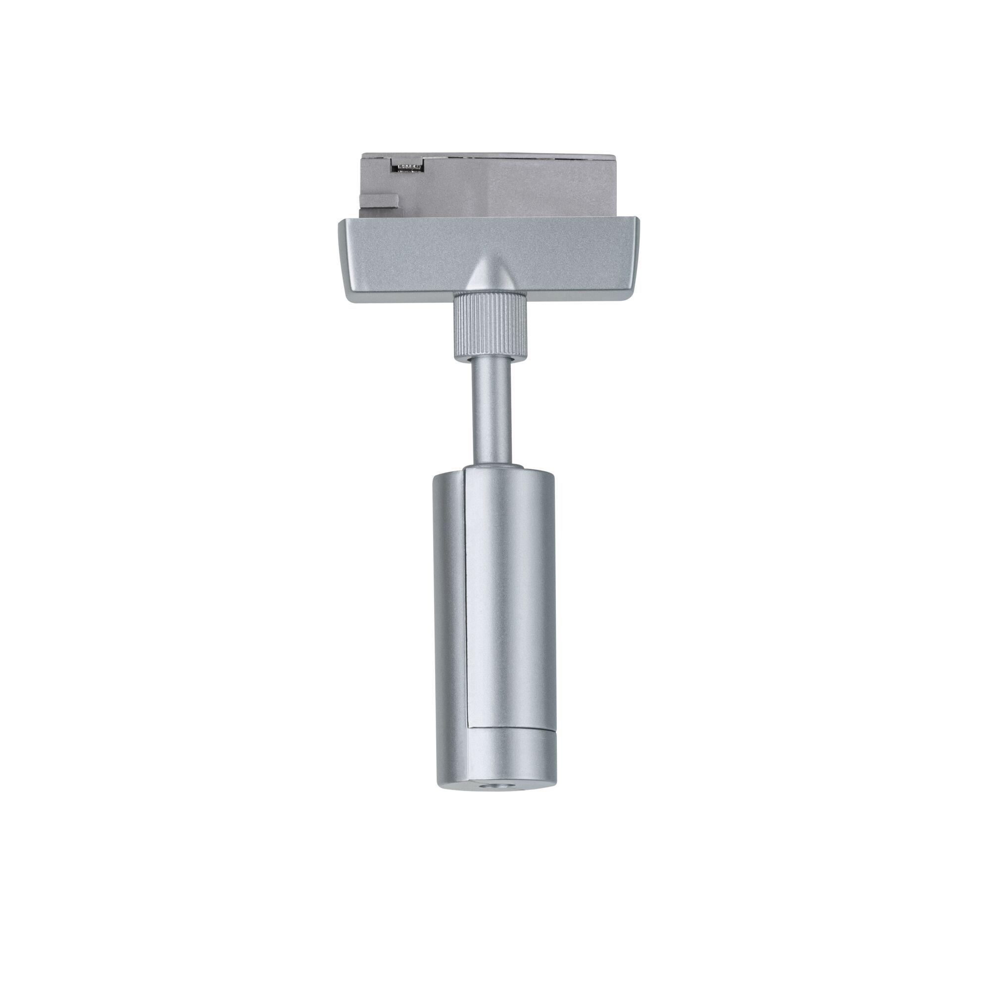 Silver aluminium adapter with screw fitting for LED track lighting connection