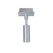 Silver aluminium adapter with screw fitting for LED track lighting connection
