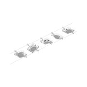 Weiße quadratische LED-Deckenleuchten aus Kunststoff an Schienensystem für moderne Beleuchtung
