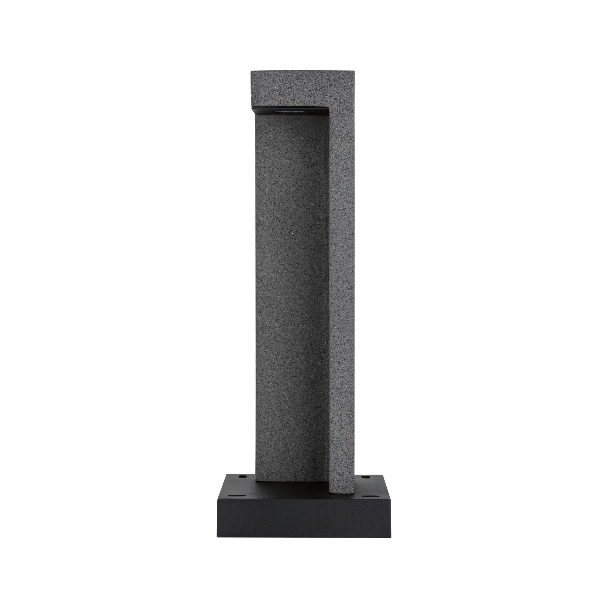 Moderne grijze granieten buitenmuurlamp met zwarte voet voor tuinverlichting